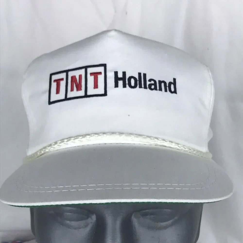 Vintage TNT Holland Trucker Hat K-Brand USA Made White Snapback Cap